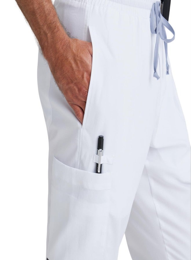 BARCO Grey’s Anatomy Classic Evan Scrub Pant for Men – White, 5-Pocket Zip-Fly Scrub Bottoms with Natural Stretch, Soil Release Fabric, and Super-Soft Finish – Medium, Tall Fit - Image 5